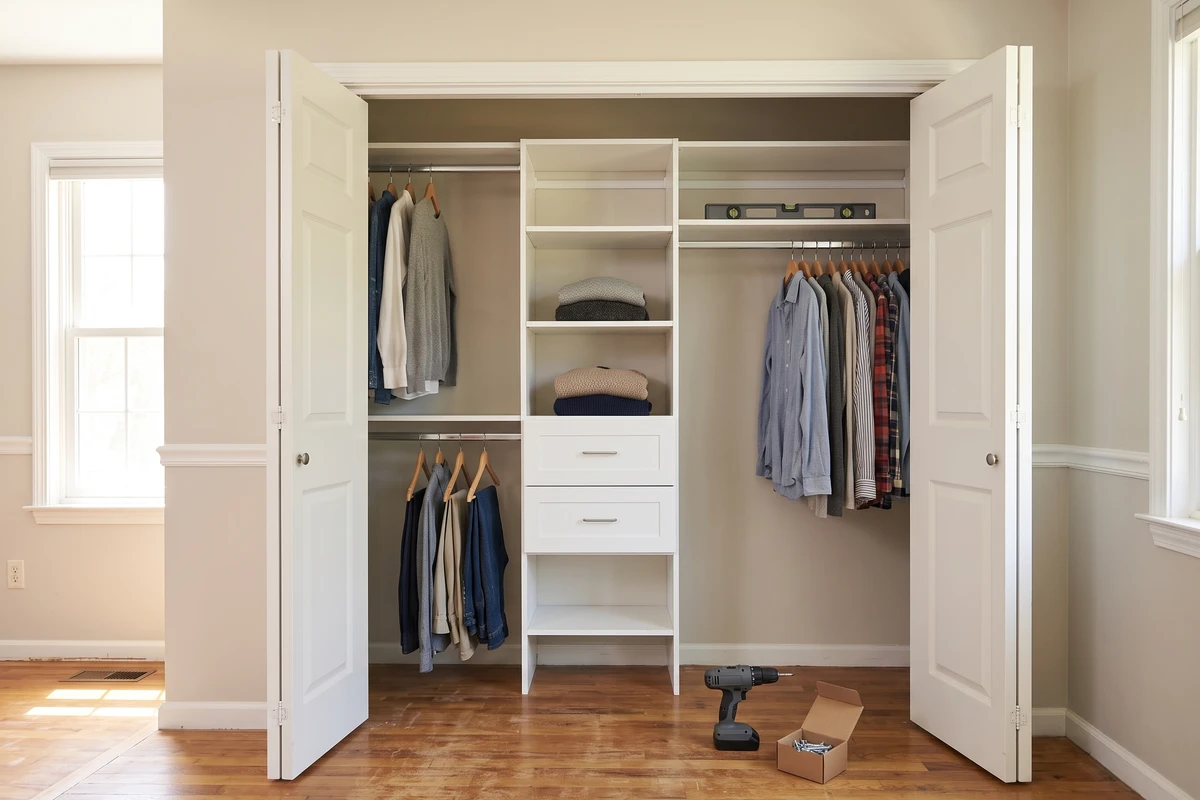 Closet organizer installation in Burnt Hills, NY.