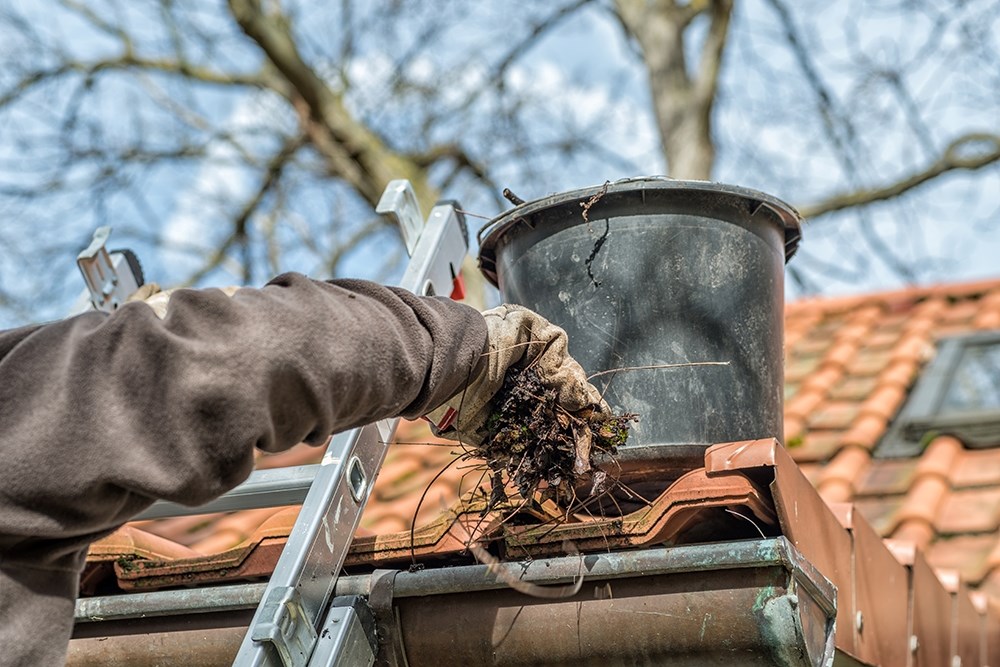 handyman cleaning gutters