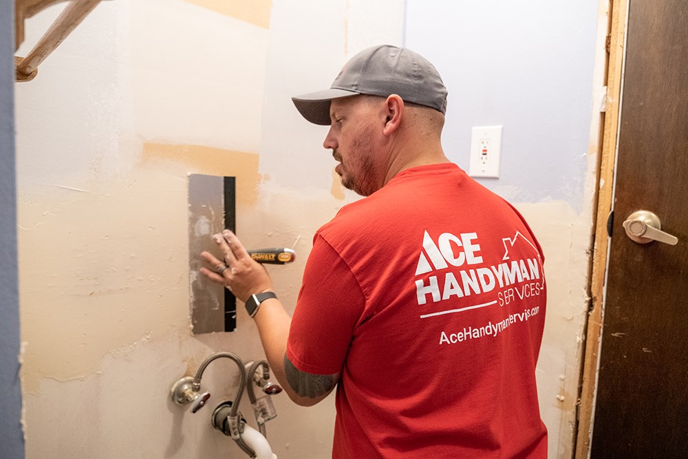 Drywall Repair during Bathroom Renovation