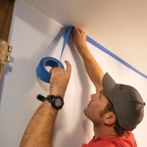taping off for painting bedroom