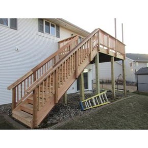 Cedar deck re-build - replaced 3 support posts and added stair posts for stabilization in Eagan Cedar deck re-build - replaced 3 support posts and added stair posts for stabilization in Eagan