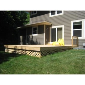 Ground level cedar deck in Chanhassen Ground level cedar deck in Chanhassen
