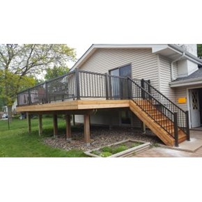 Bloomington - Doubled the size of the old deck with cedar materials and aluminum railing Bloomington - Doubled the size of the old deck with cedar materials and aluminum railing