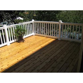 Burnsville - Replaced old decking with new cedar and vinyl railings Burnsville - Replaced old decking with new cedar and vinyl railings