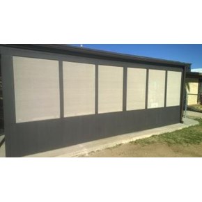 Enclosed, screened in porch