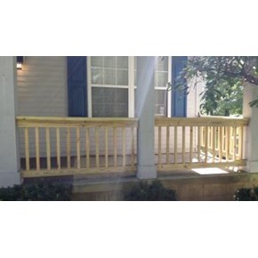 Built Railings on the front of the home in Blacklick