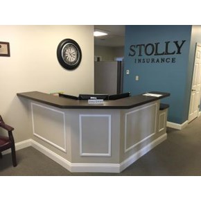 Remodeled Front Receptionist Area at Stolly Insurance in Westerville.