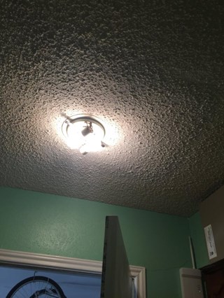 After- popcorn ceiling sheetrock repair