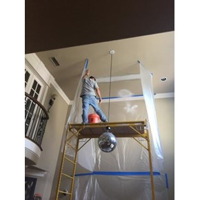 Interior sheetrock repair, even on hard to reach high ceilings!