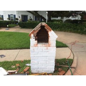 Mailbox repair- before