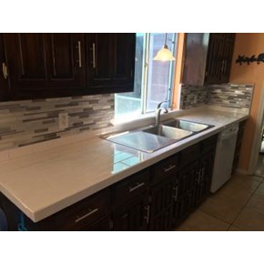 Tile countertops and tile counter top after