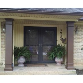 Exterior carpentry- front porch posts are replaced & repainted