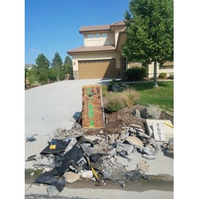Driveway column repair in Parker CO-Before Picture