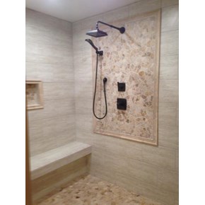 Wedi shower installation in complete bath remodel - Claysville, PA (after photo) 6
