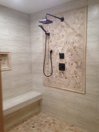 Wedi shower installation in complete bath remodel - Claysville, PA (after photo) 6