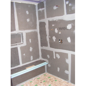 Wedi shower installation in complete bath remodel - Claysville, PA (during photo) 6