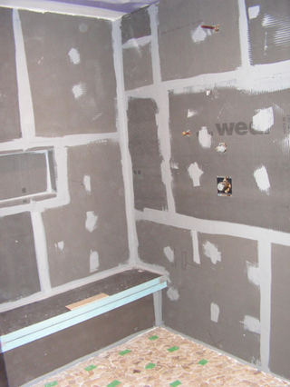 Wedi shower installation in complete bath remodel - Claysville, PA (during photo) 6