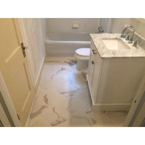 Tile floor install