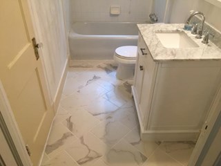 Tile floor install