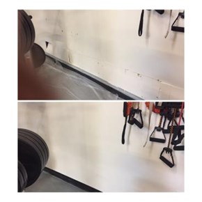 Sheetrock repair before & after