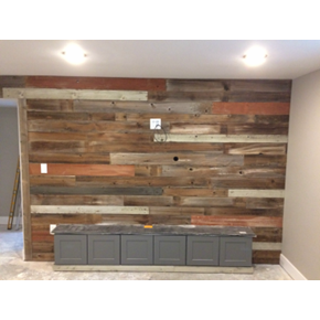 Reclaimed wood accent wall - Denver, CO