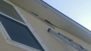 Before Soffit Repair in St Johns