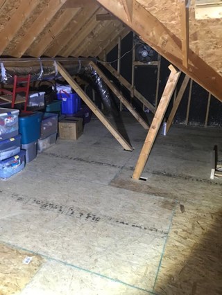 Attic decking installed