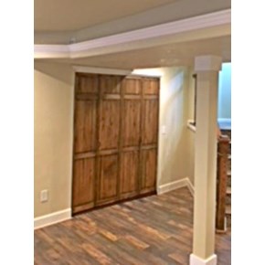 After photo of bi-fold doors installed to hide furnace room in Golden, Colorado