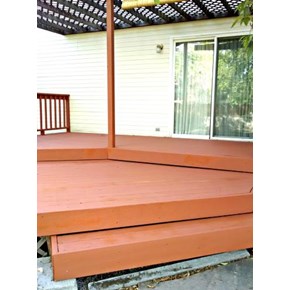 Repaired deck freshly stained in Golden CO 80401