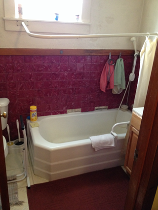 Before Photo of Tub to Low Curb Shower Conversion in Monongahela, PA