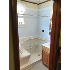 After Photo of Low Curb Shower Unit in Monongahela, PA
