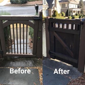 Custom built cypress wood gate
