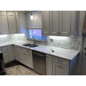 After photo of ceramic tile backsplash installation in Monongahela, PA