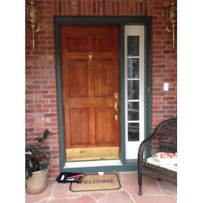 Painted trim and stain of entry Door in Greenwood village CO 80121