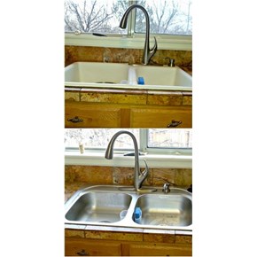 New sink install before and after in Morrison CO 80465