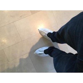 We care about your home! Shoe covers are one way we show that. 