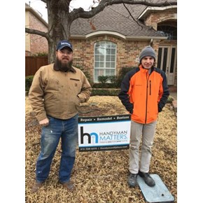 Craftsmen Allen and Davis here on a cold day in Dallas!