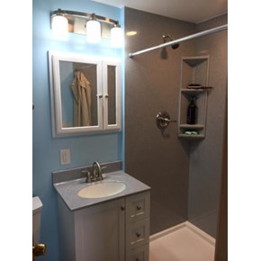 Bathroom Remodel in Reynoldsburg, Ohio using Onyx Collection Products