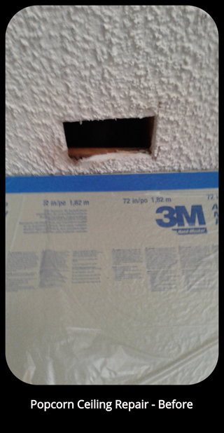 Popcorn Ceiling Repair - Before- Lakewood, CO