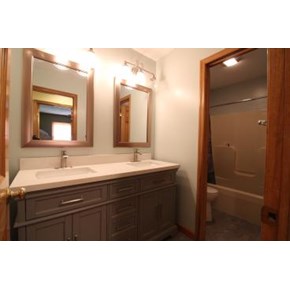 Vanity, Counter, Double Sink Faucet, and Mirror Installation in Westerville, Ohio