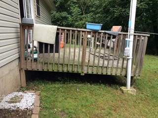 Before Photo of Deteriorated Deck in Larksville, PA