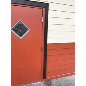 Exterior Door Commercial Property prior to replacement (Before photo)