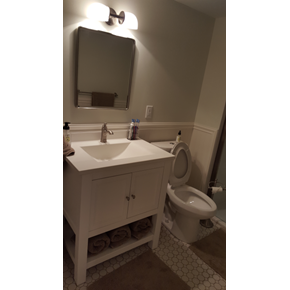 St. Paul new bath/laundry with new vanity and toilet