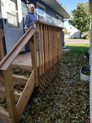 North Minneapolis - cedar porch, railings and handrail