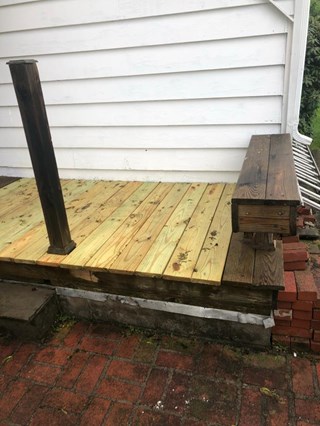 Porch Needs Railing in Endicott, NY (before)