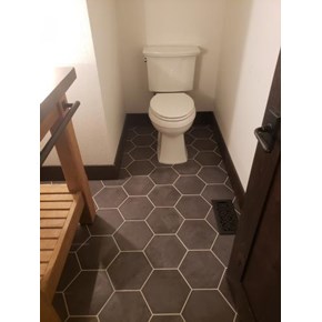 Bathroom tile floor upgrade in Lake Oswego