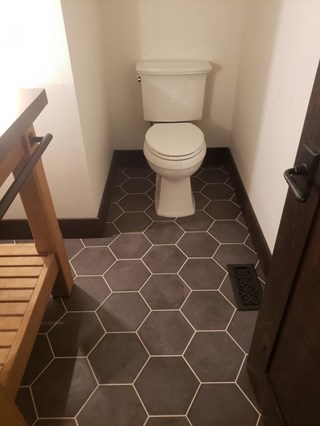 bathroom floor tile installation after