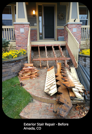 Exterior Stair Repair - Arvada, CO - Before