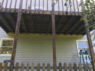 This deck was repaired by giving it more support to prevent sagging in Vestal, NY (After) 