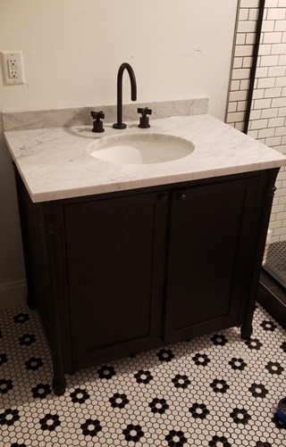 Bathroom vanity installation after
